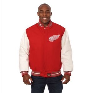 Authentic Detroit Red Wings Wool Leather Jacket